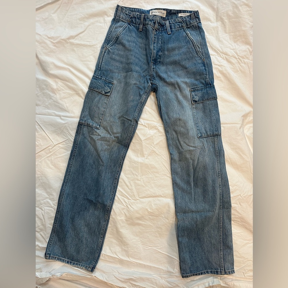Denim Cargo Aritzia Jeans in Medium Blue